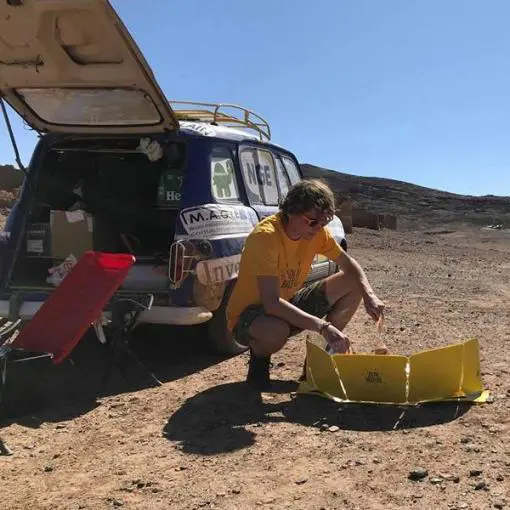 Solar oven in the desert