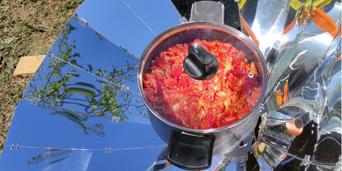 Recette solaire pâtes, sauce tomates et hachis