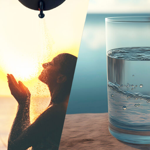 Ducha solar Sunwater Ducha y visual de agua